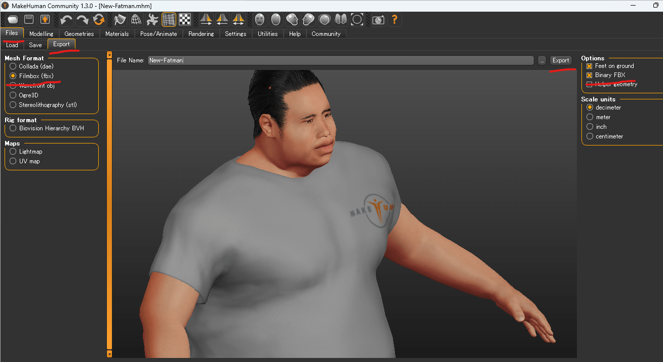 makehuman テクスチャ どこ