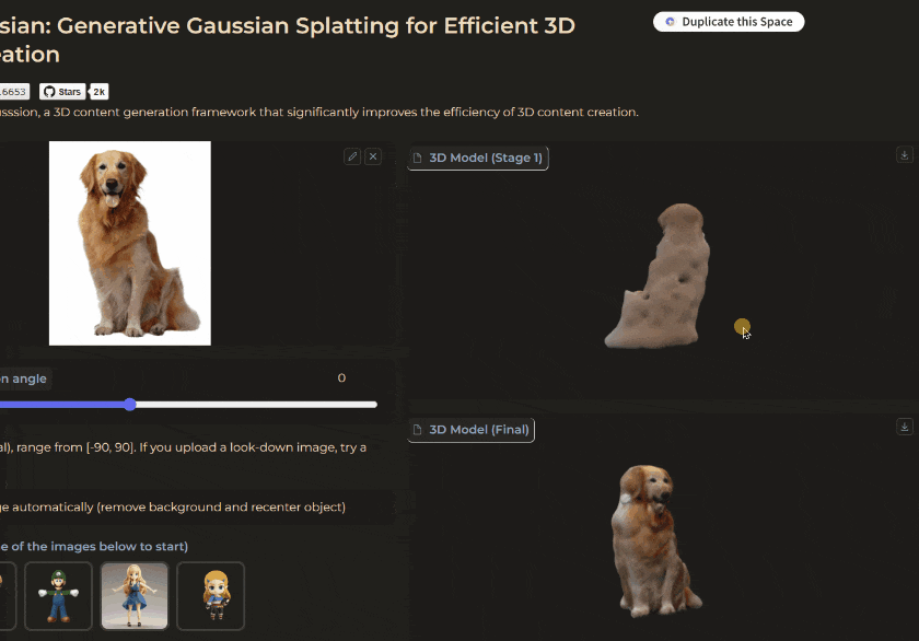 DreamGaussian 3Dモデル 自動生成