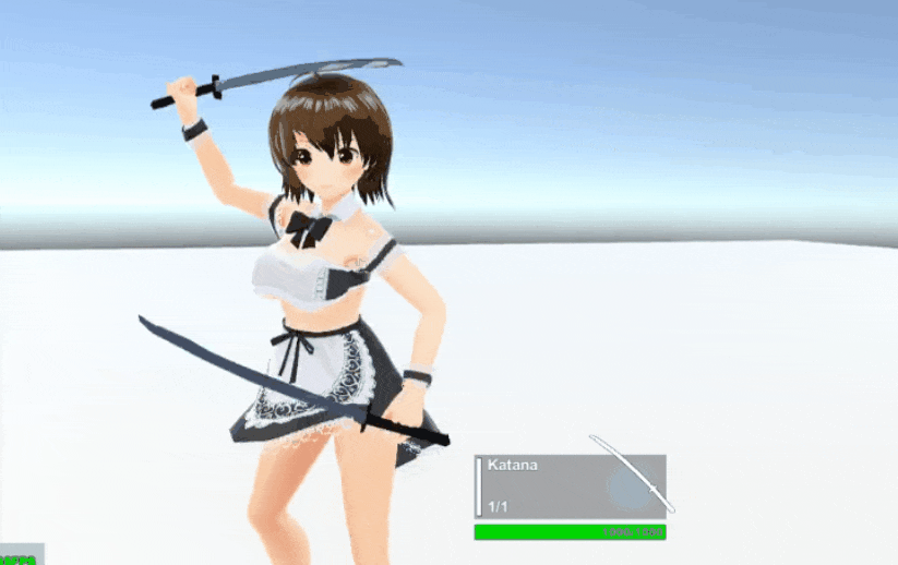 unity jutps3　刀剣を装備