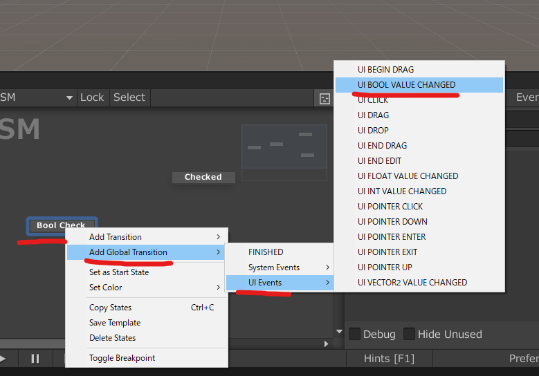 unity playmaker チェックボックス トグル ブール