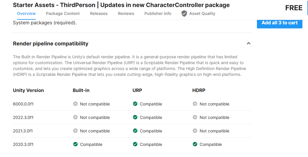 unity starter assets urp