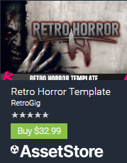 Retro Horror Template unity アセット ホラーゲーム作り方