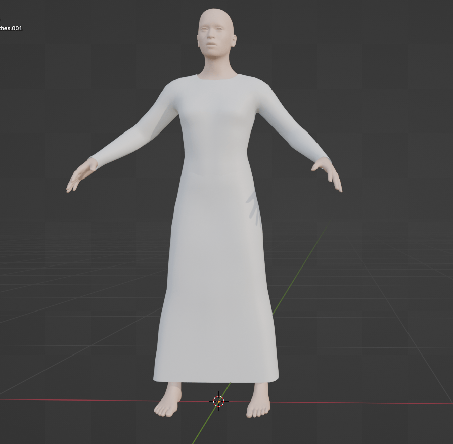MakeHuman MPFB2 Cloth 服 作成
