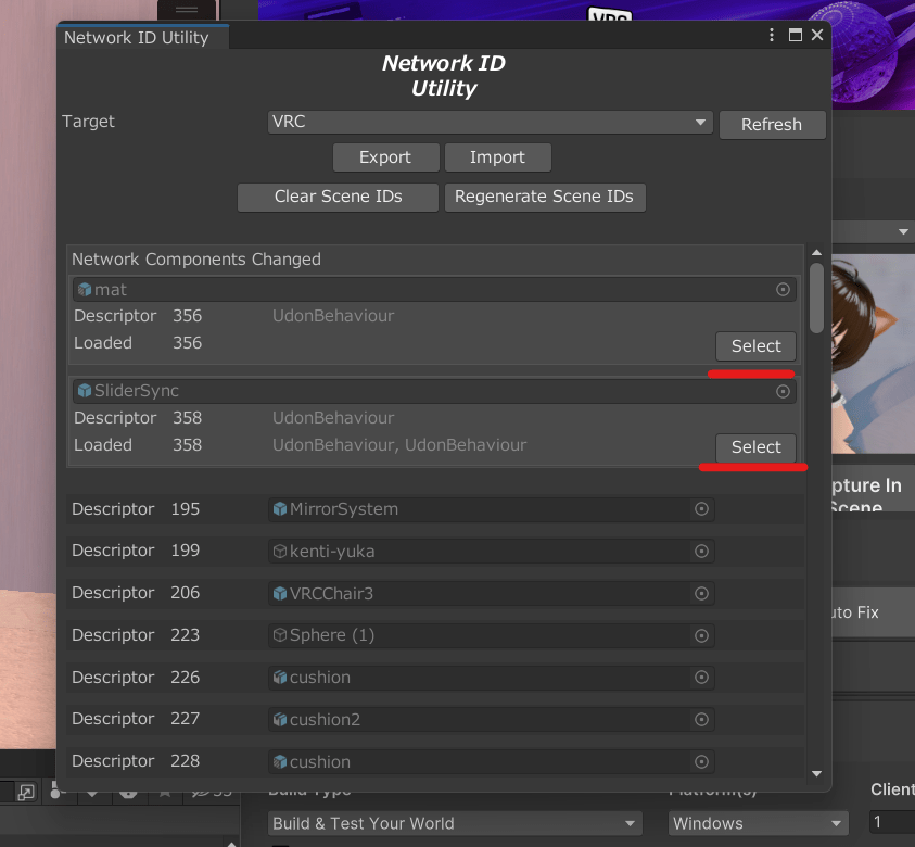 VRChatワールドでThe VRCSDK build was aborted because the IVRCSDKPreprocessSceneCallback 'AssignSceneNetworkIDs' reported a failure.エラー