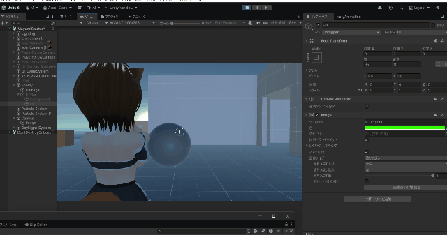 Unity 敵　体力　HP　ゲージ　最大HP　表示