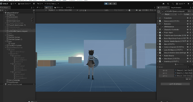 Unity アイテム　メニュー画面　作り方　インベントリ　